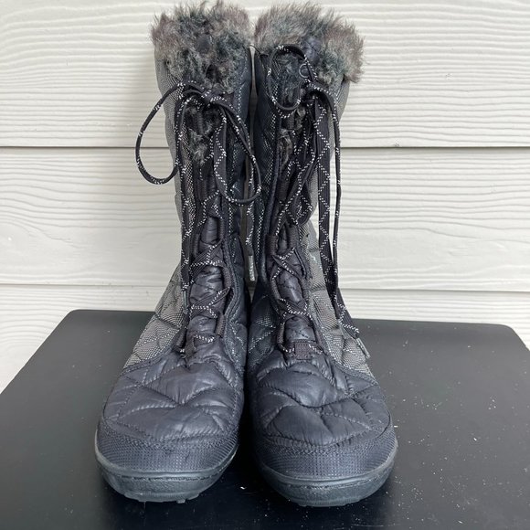 Columbia Women's Omni Heat Black Waterproof Quitled Winter Black Bloots Size 10 - Picture 4 of 11